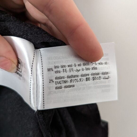 NWT Zara charcoal dark grey wool sleeveless draped ruched button back blouse top - Picture 5 of 7